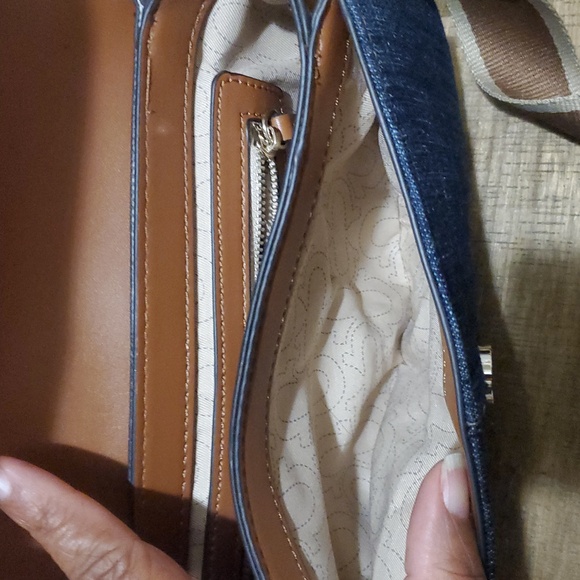 True Religion Women's Denim Saddle Bag with Oversized Horseshoe Logo Crossbody - Picture 6 of 11